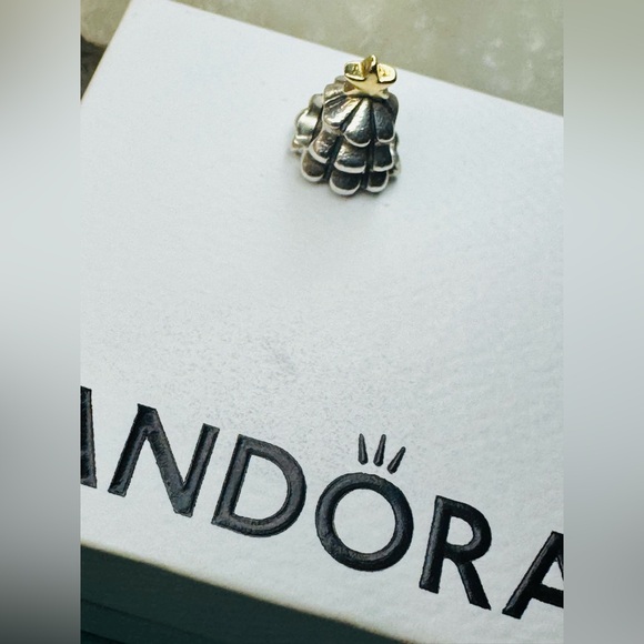 Authentic Retired Pandora Christmas Tree Two Tone 14k Gold & S925 Ale Silver - Picture 10 of 16